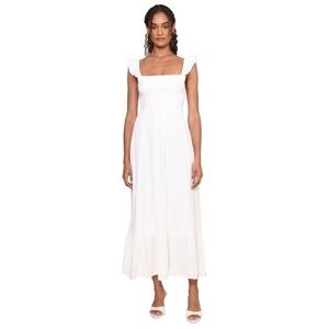 Z SUPPLY Calypso Smocked Midi Dress – Size M | Off White Cotton Sundress